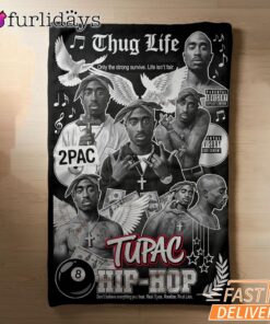 Tupac Hip Hop Thug Life Collage Blanket
