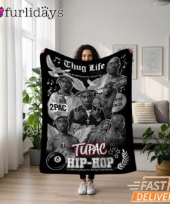 Tupac Hip Hop Thug Life Collage Blanket