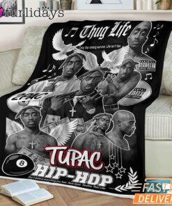 Tupac Hip Hop Thug Life Collage Blanket