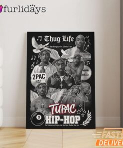 Tupac Hip Hop Thug Life Collage Canvas, Rap Lengends Poster