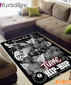 Tupac Hip Hop Thug Life Collage Rectangle Rug