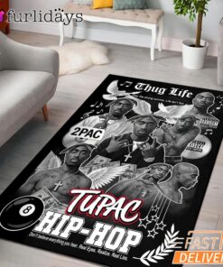 Tupac Hip Hop Thug Life Collage Rectangle Rug