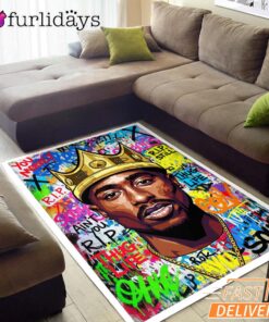 Tupac King Crown Pop Bright Rectangle Rug