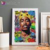 Tupac King Crown Pop Green Canvas, Rap Lengends Poster