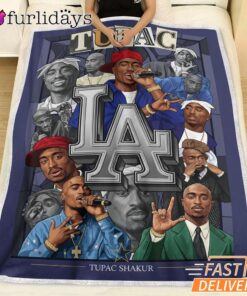 Tupac LA City Collage Blanket