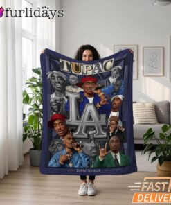 Tupac LA City Collage Blanket