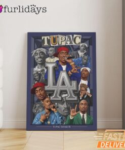 Tupac LA City Collage Canvas, Rap Lengends Poster