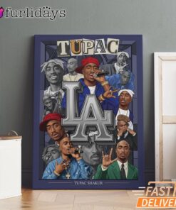 Tupac LA City Collage Canvas, Rap Lengends Poster