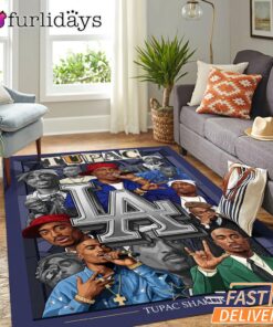 Tupac LA City Collage Rectangle Rug