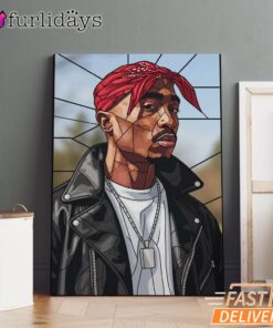 Tupac Leather Bandana Canvas, Rap Lengends Poster