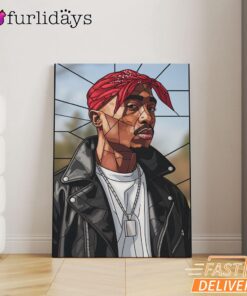 Tupac Leather Bandana Canvas, Rap Lengends Poster
