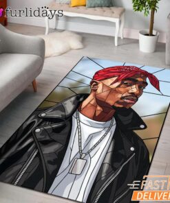 Tupac Leather Bandana Rectangle Rug