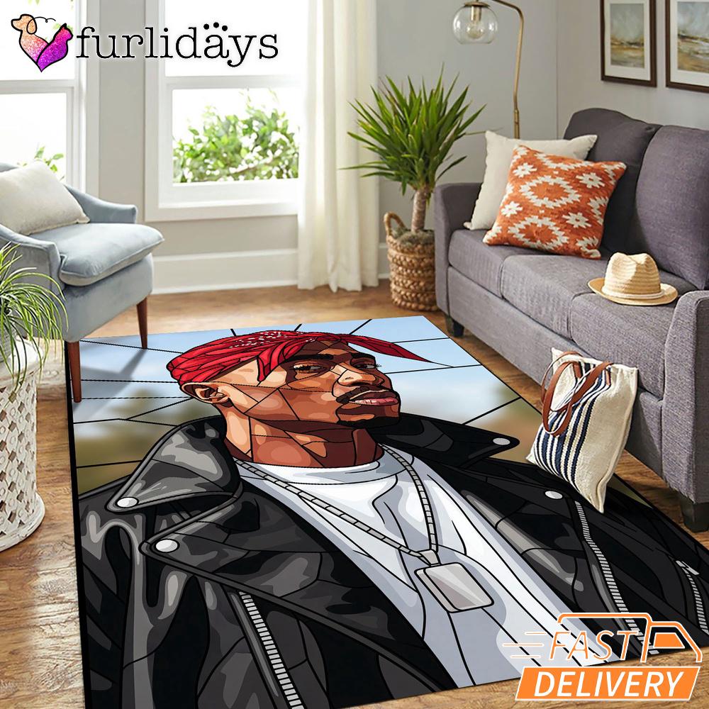 Tupac Leather Bandana Rectangle Rug Tupac Leather Bandana Rectangle Rug