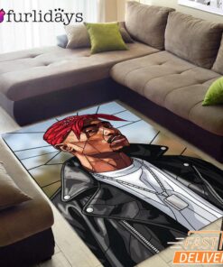 Tupac Leather Bandana Rectangle Rug