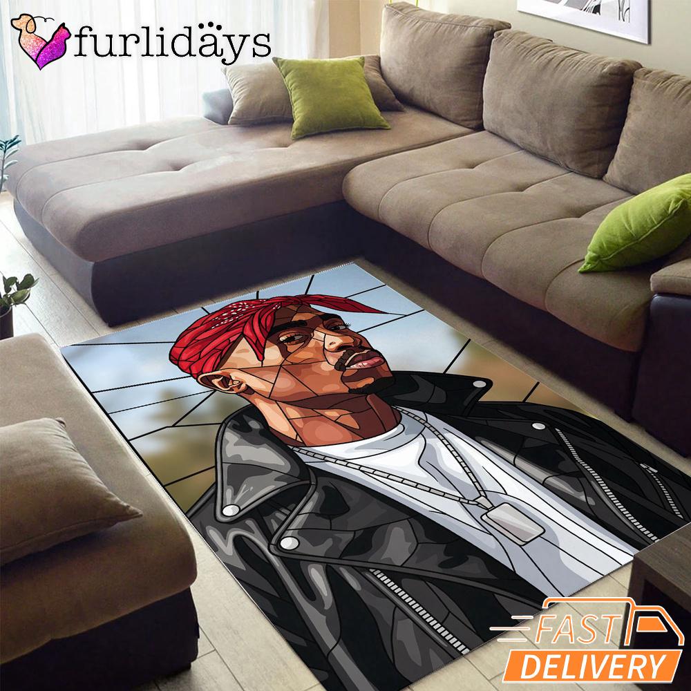 Tupac Leather Bandana Rectangle Rug Tupac Leather Bandana Rectangle Rug