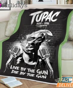 Tupac Live by the Gun Quote Blanket