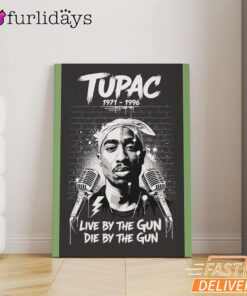 Tupac Live by the Gun Quote Canvas, Rap Lengends Poster