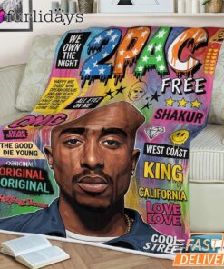 Tupac Magazine Cover Bright Blanket