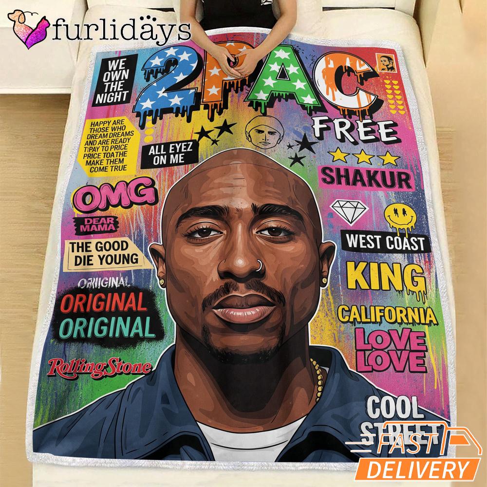Tupac Magazine Cover Bright Blanket Tupac Magazine Cover Bright Blanket