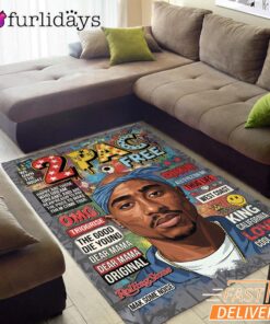 Tupac Magazine Cover Free Rectangle Rug