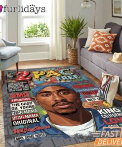 Tupac Magazine Cover Free Rectangle Rug