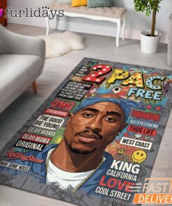 Tupac Magazine Cover Free Rectangle Rug