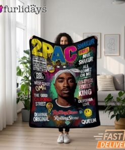 Tupac Magazine Cover Green Blanket