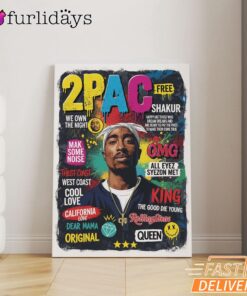 Tupac Magazine Cover Original Canvas, Rap Lengends Poster