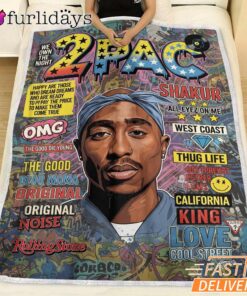 Tupac Magazine Cover Retro Blanket
