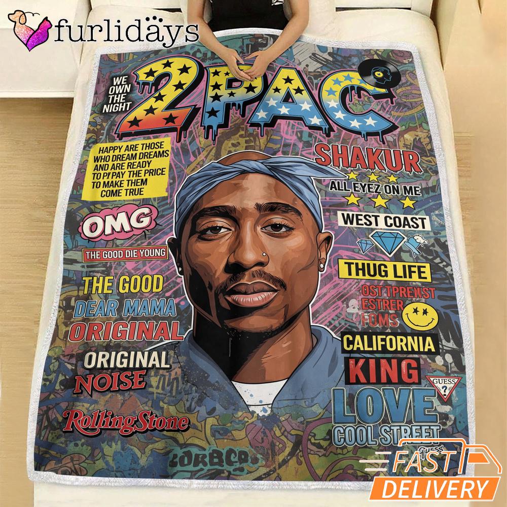 Tupac Magazine Cover Retro Blanket Tupac Magazine Cover Retro Blanket