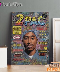 Tupac Magazine Cover Retro Canvas, Rap Lengends Poster