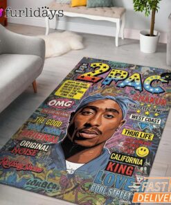 Tupac Magazine Cover Retro Rectangle Rug