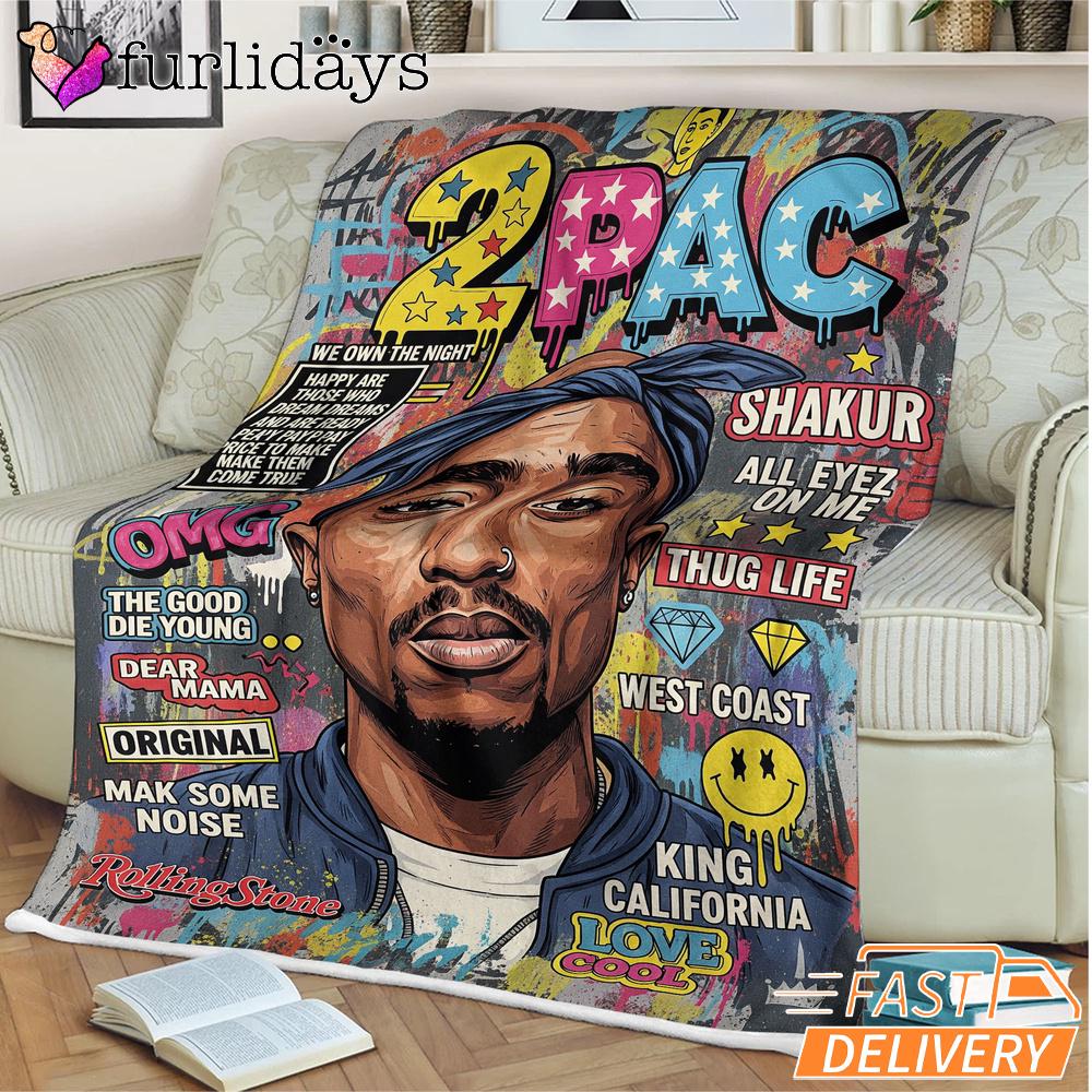 Tupac Magazine Pop Art Blanket Tupac Magazine Pop Art Blanket