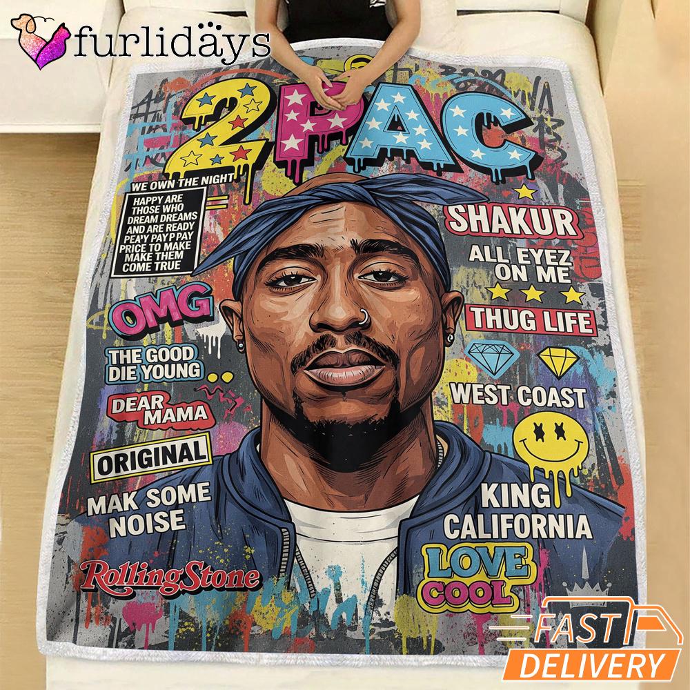 Tupac Magazine Pop Art Blanket Tupac Magazine Pop Art Blanket