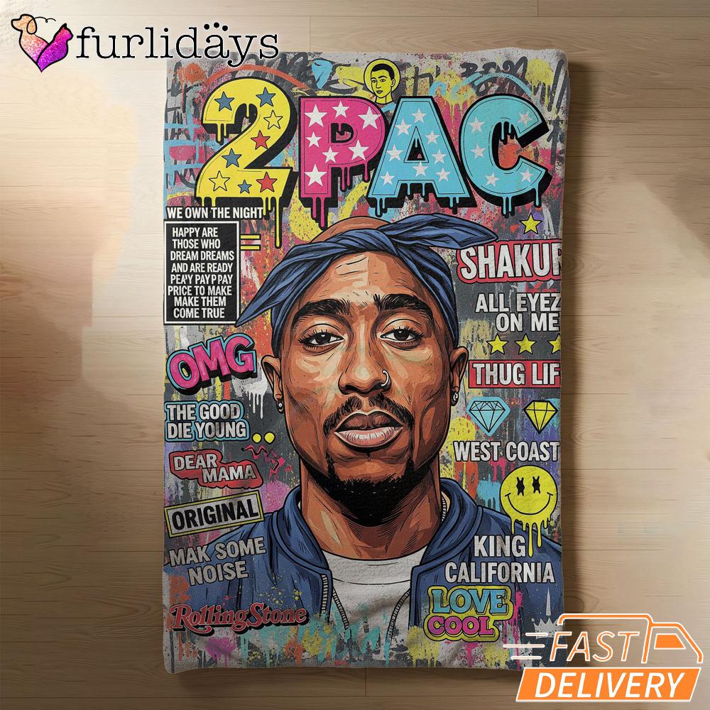 Tupac Magazine Pop Art Blanket Tupac Magazine Pop Art Blanket