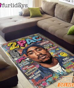 Tupac Magazine Pop Art Rectangle Rug
