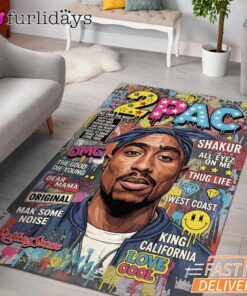 Tupac Magazine Pop Art Rectangle Rug