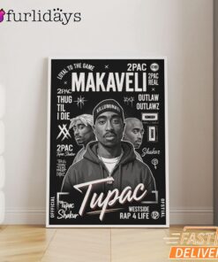 Tupac Makaveli Portrait Canvas, Rap Lengends Poster