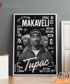 Tupac Makaveli Portrait Canvas, Rap Lengends Poster