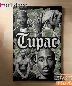 Tupac Montage Black White Blanket