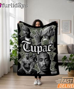 Tupac Montage Black White Blanket