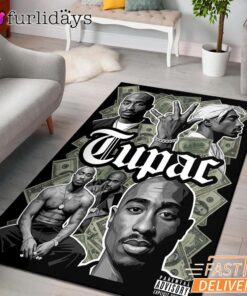 Tupac Montage Black White Rectangle Rug