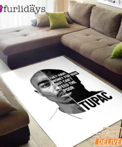 Tupac Motivation Quote Rectangle Rug