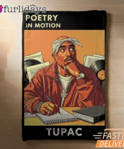 Tupac Poetry Motion Book Blanket