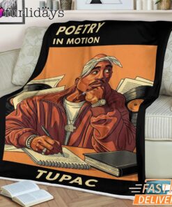 Tupac Poetry Motion Book Blanket