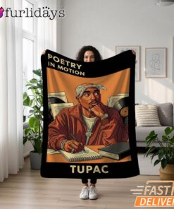 Tupac Poetry Motion Book Blanket