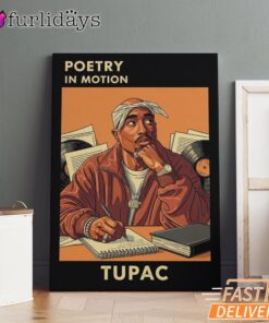 Tupac Poetry Motion Book Canvas, Rap Lengends Poster