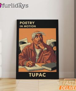 Tupac Poetry Motion Book Canvas, Rap Lengends Poster