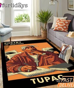 Tupac Poetry Motion Book Rectangle Rug
