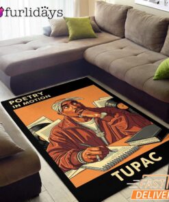 Tupac Poetry Motion Book Rectangle Rug